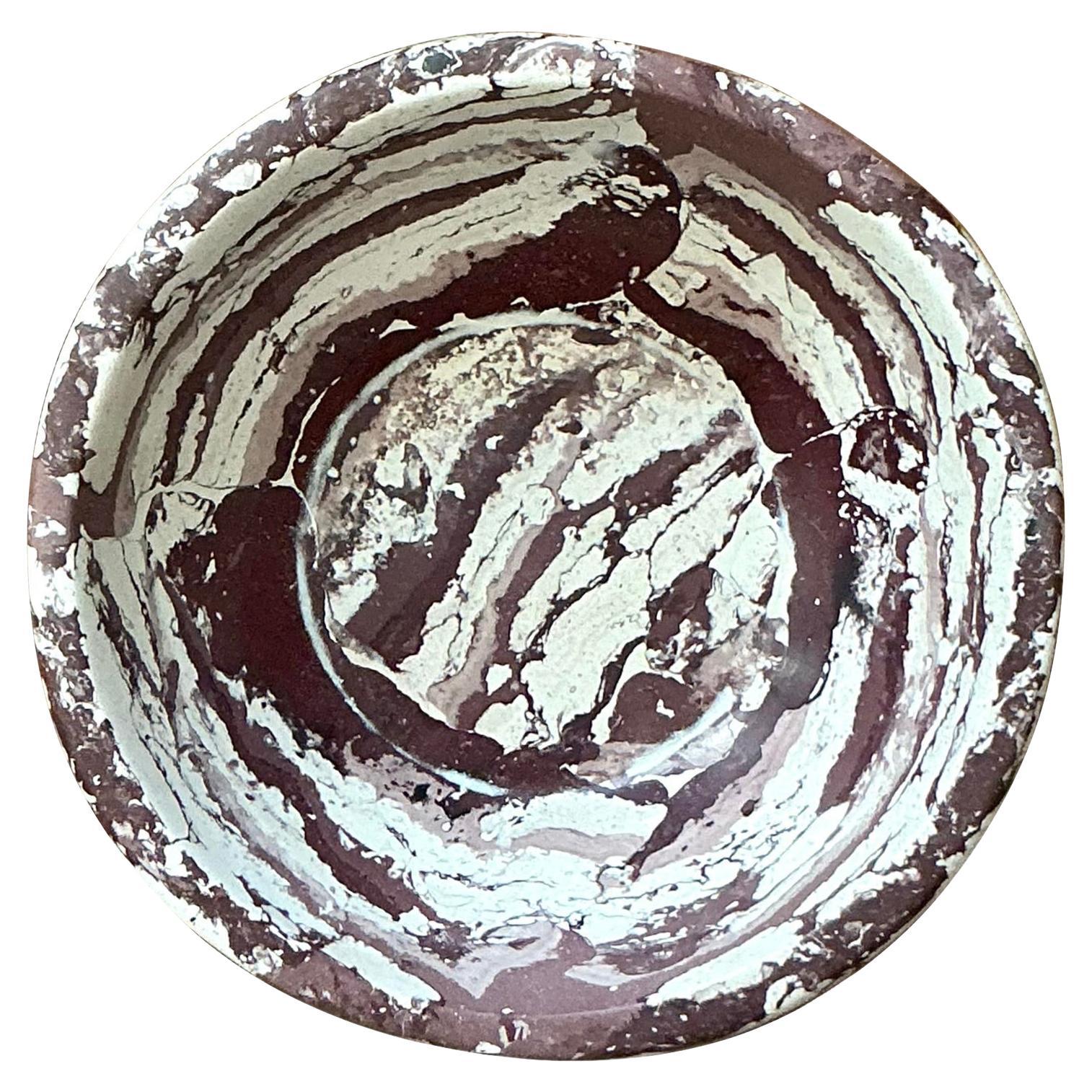 Boho Artisan Pigmented Plaster Scagliola Bowl For Sale
