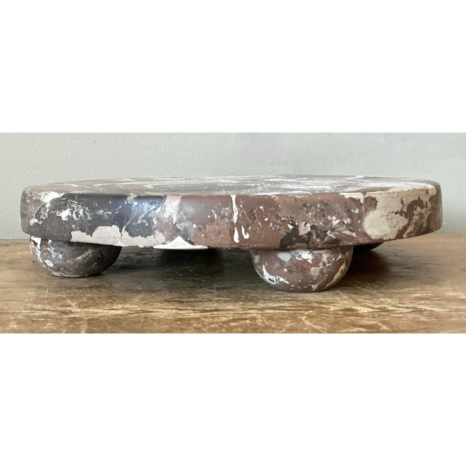 Boho Artisan Pigmented Plaster Scagliola Plinth For Sale 4