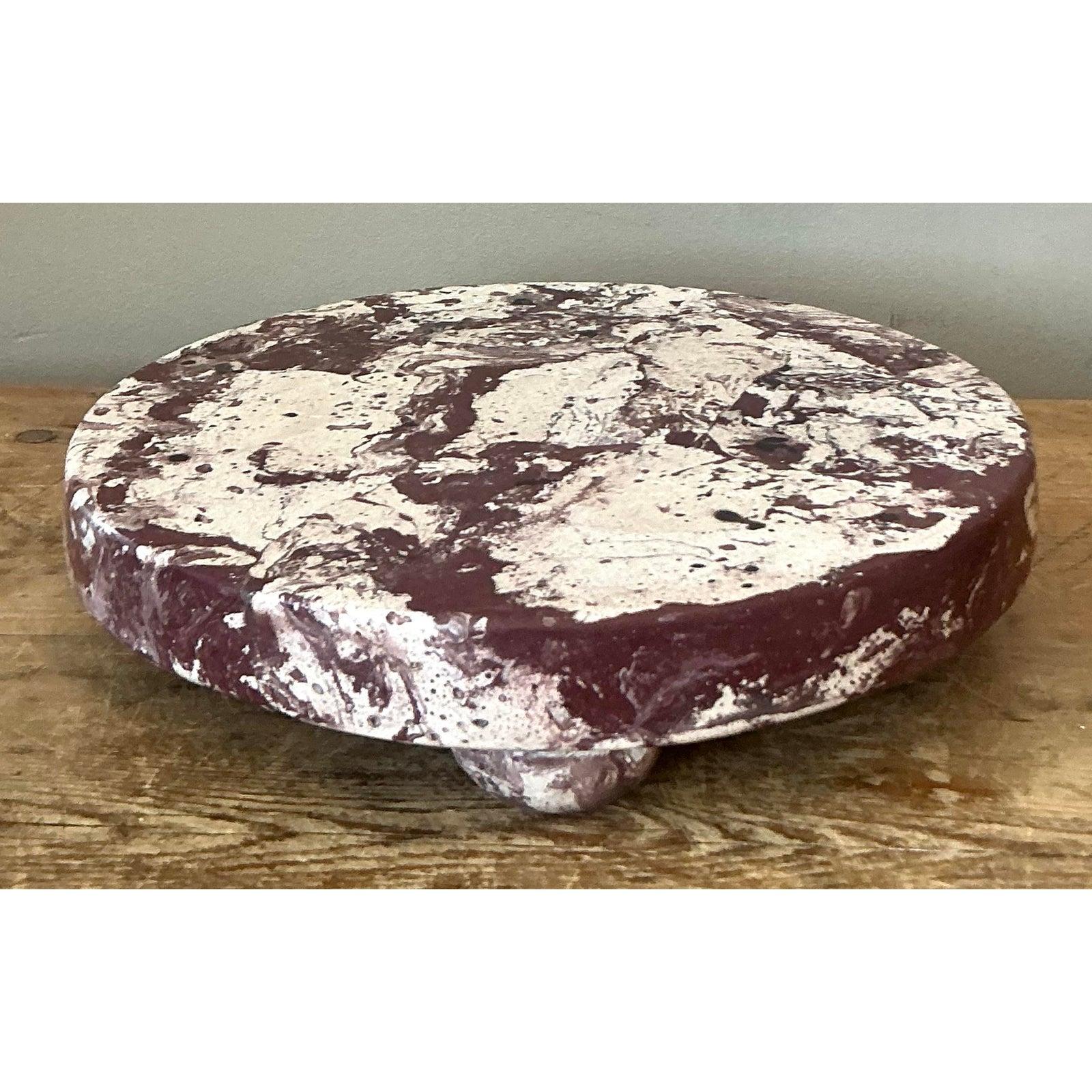 Intonaco Plinto di Scagliola in gesso pigmentato artigianale Boho in vendita