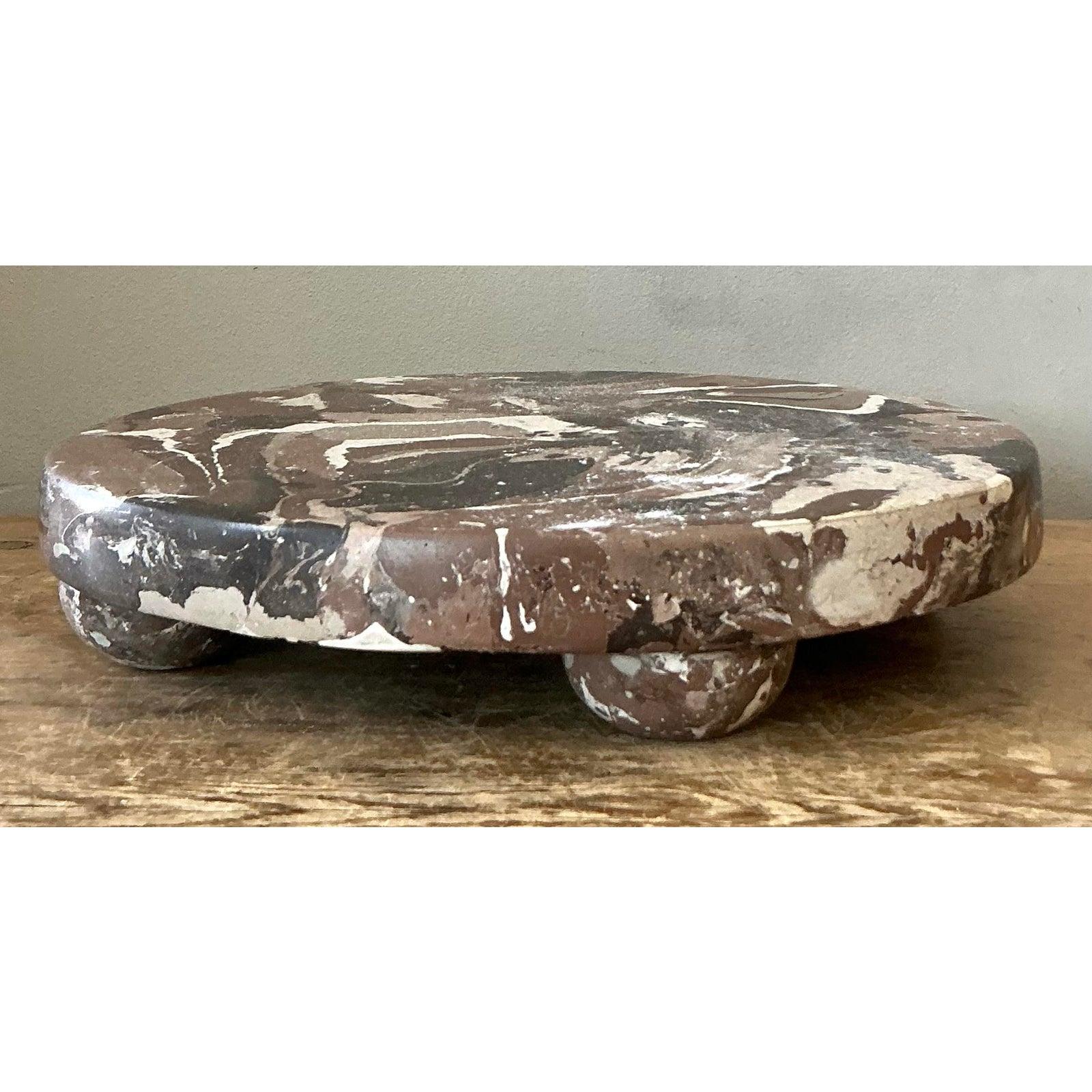 Boho Artisan Pigmented Plaster Scagliola Plinth For Sale 1