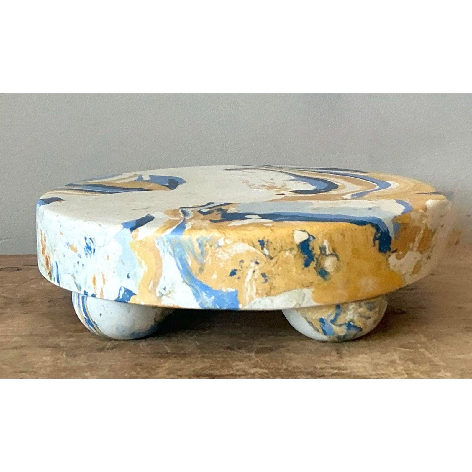 Intonaco Plinto di Scagliola in gesso pigmentato artigianale Boho in vendita