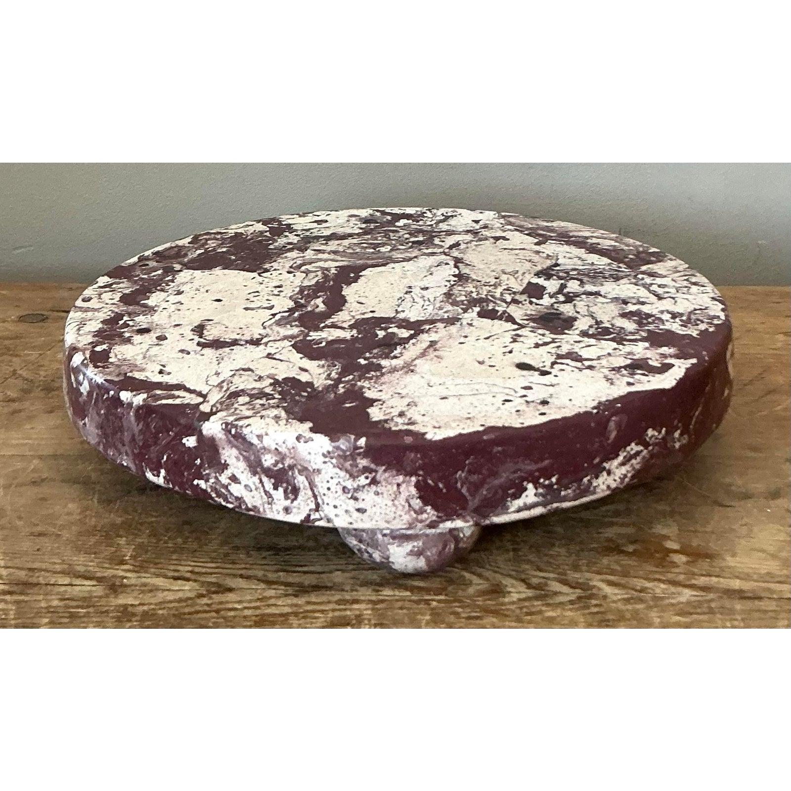 Plinto di Scagliola in gesso pigmentato artigianale Boho in vendita 1