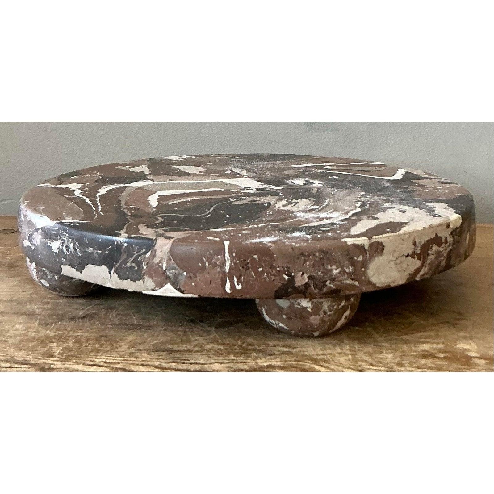 Boho Artisan Pigmented Plaster Scagliola Plinth For Sale 2