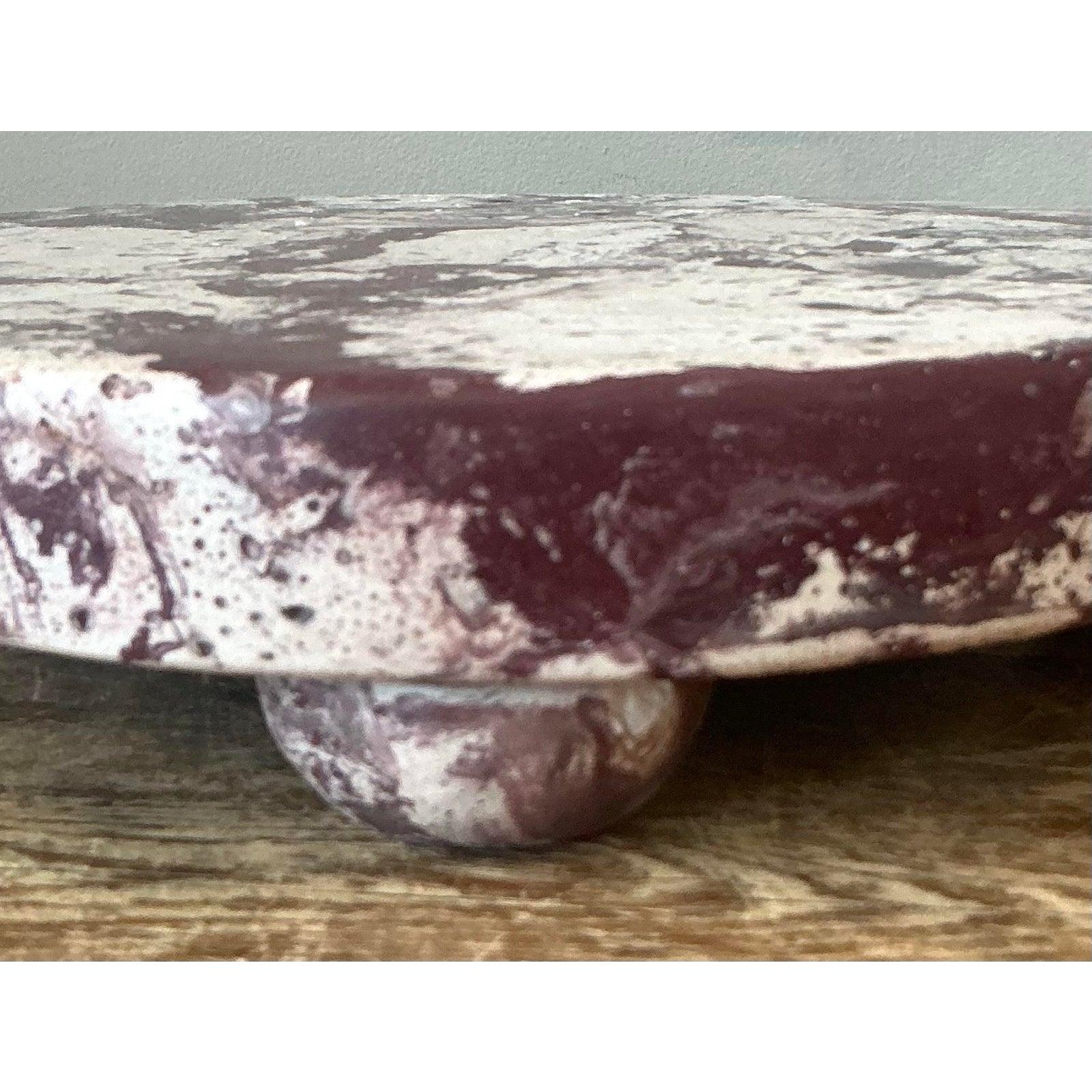 Plinto di Scagliola in gesso pigmentato artigianale Boho in vendita 2