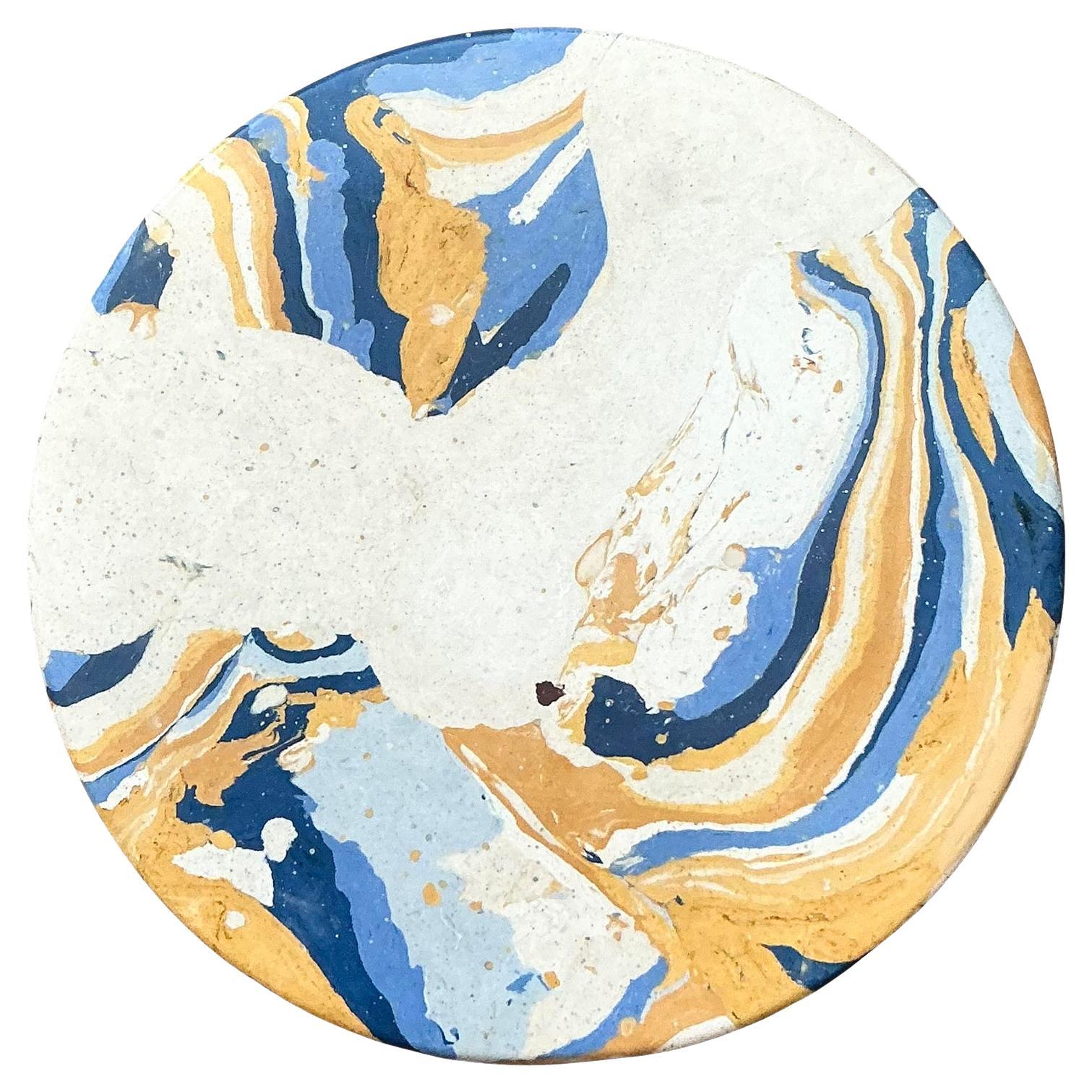 Plinto di Scagliola in gesso pigmentato artigianale Boho in vendita