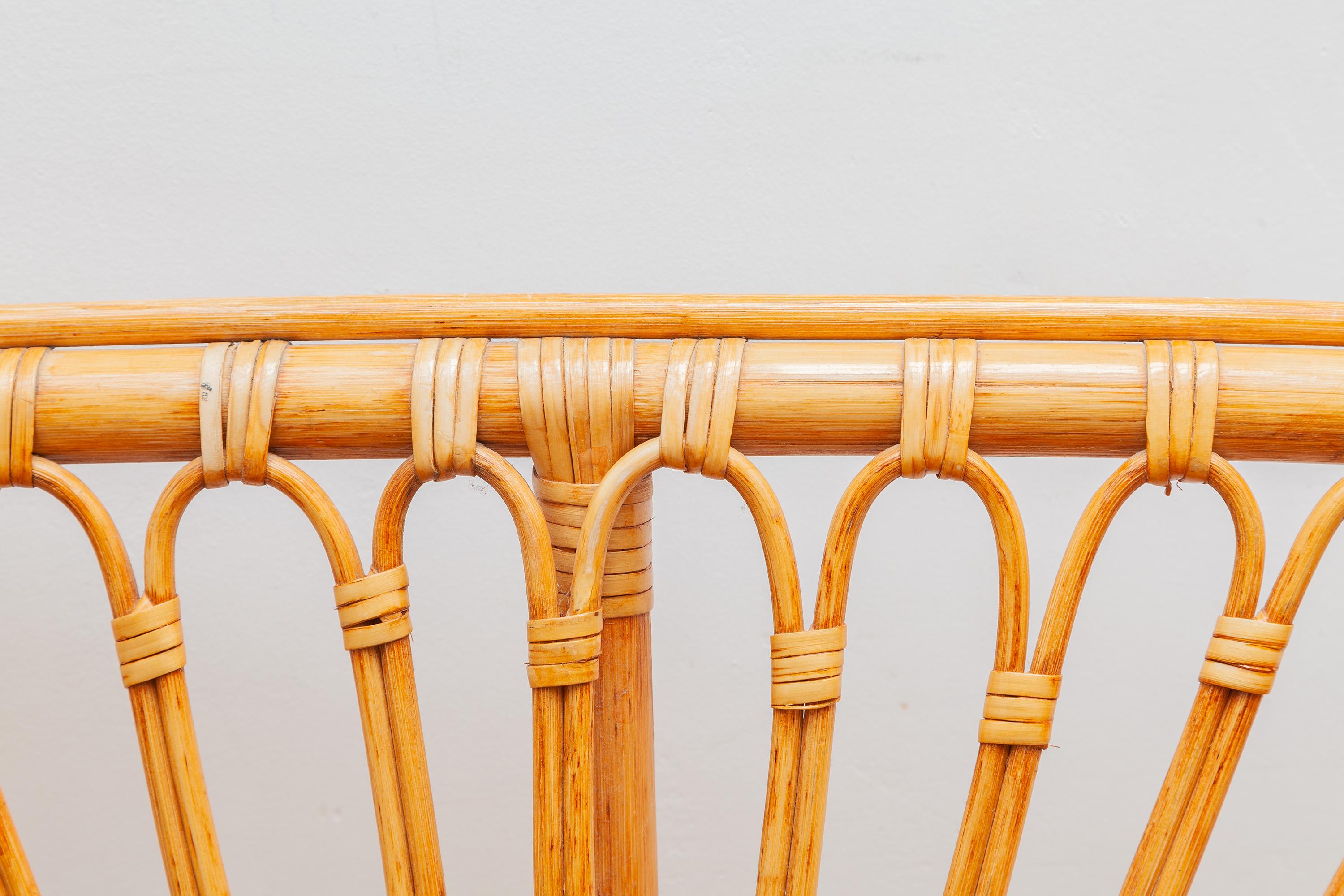 Boho Bamboo Two-Seater and Coffee-Table 1970s, Italy For Sale 6