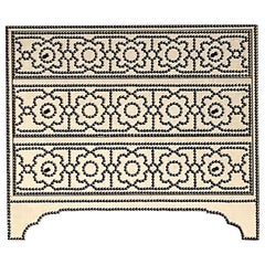 Boho Bernhardt Linen Wrapped Nailhead Chest of Drawers