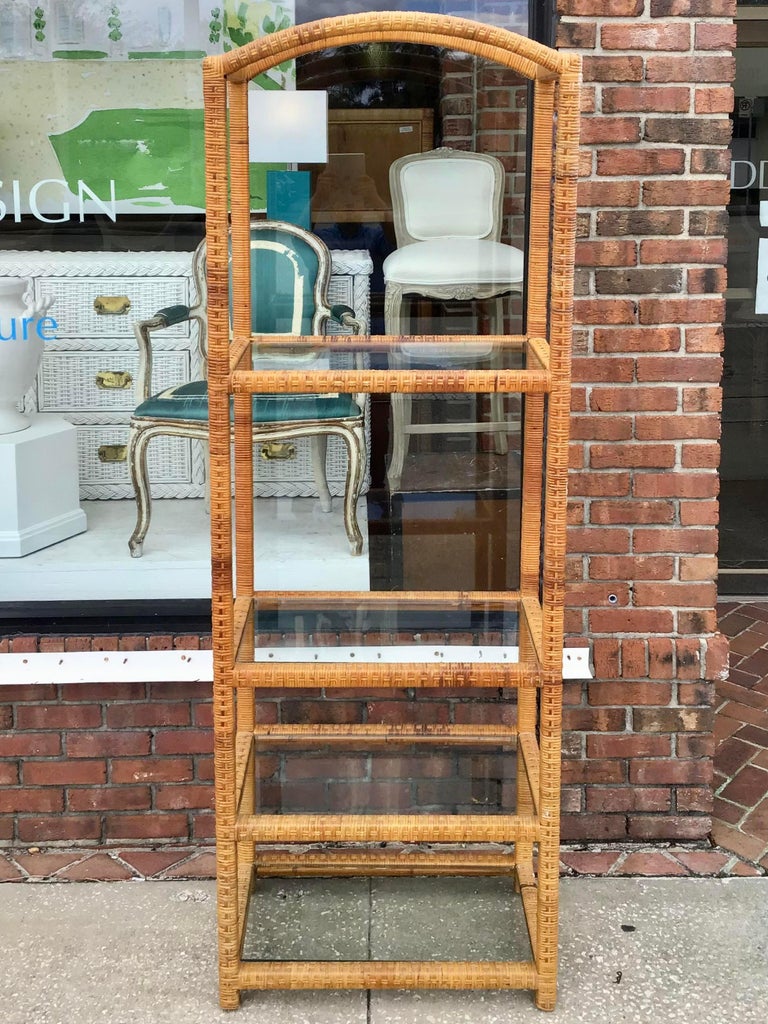 Boho Chic Arch Top Etagere For Sale at 1stDibs