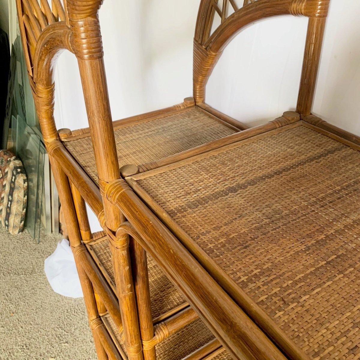 Boho Chic Arch Top Rattan Etagere im Angebot 3