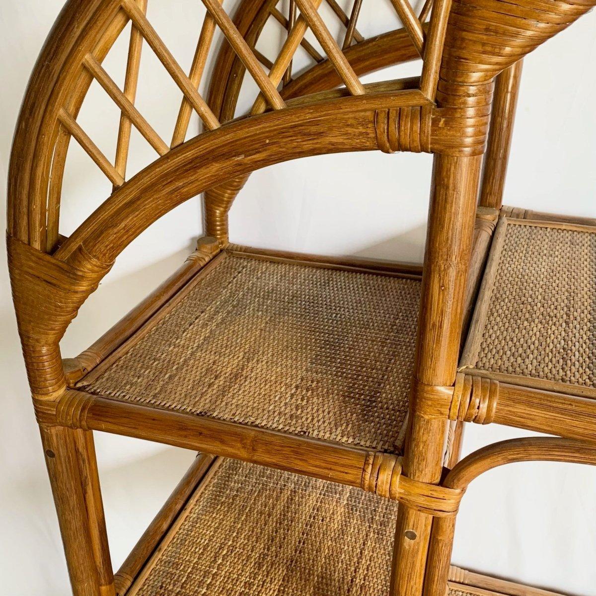 Boho Chic Arch Top Rattan Etagere im Angebot 4