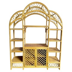 Boho Chic Arched Rattan Etagere/Wall Unit