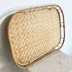 Boho Chic Bamboo and Herringbone Tray