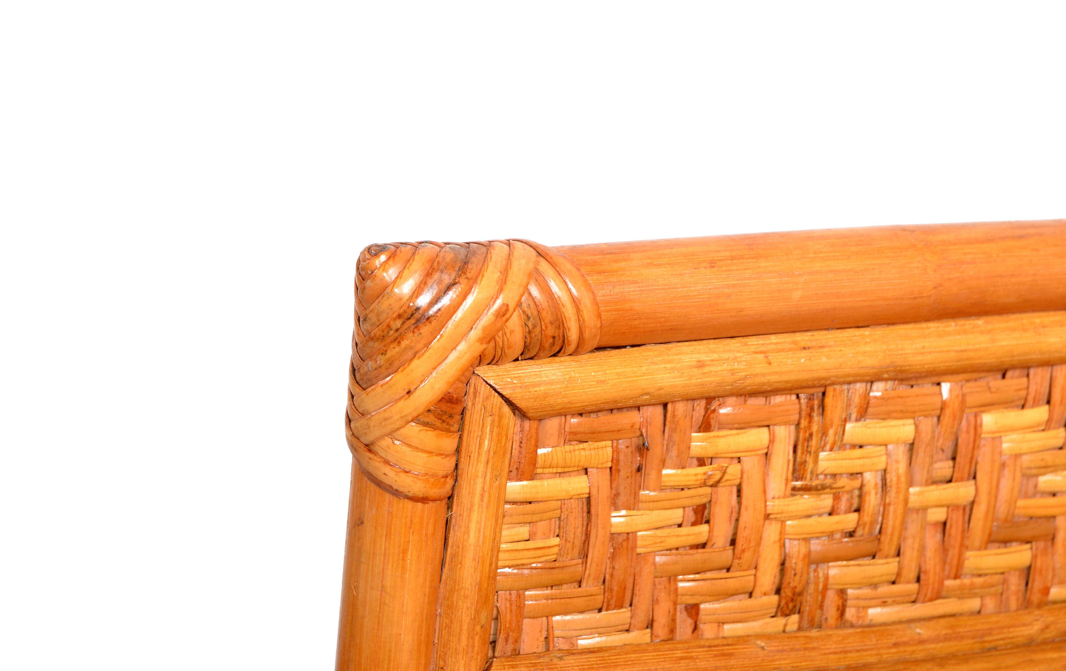 Boho Chic Bamboo and Rattan Handmade Two-Tier Corner Shelf, Plant Stand Display 1