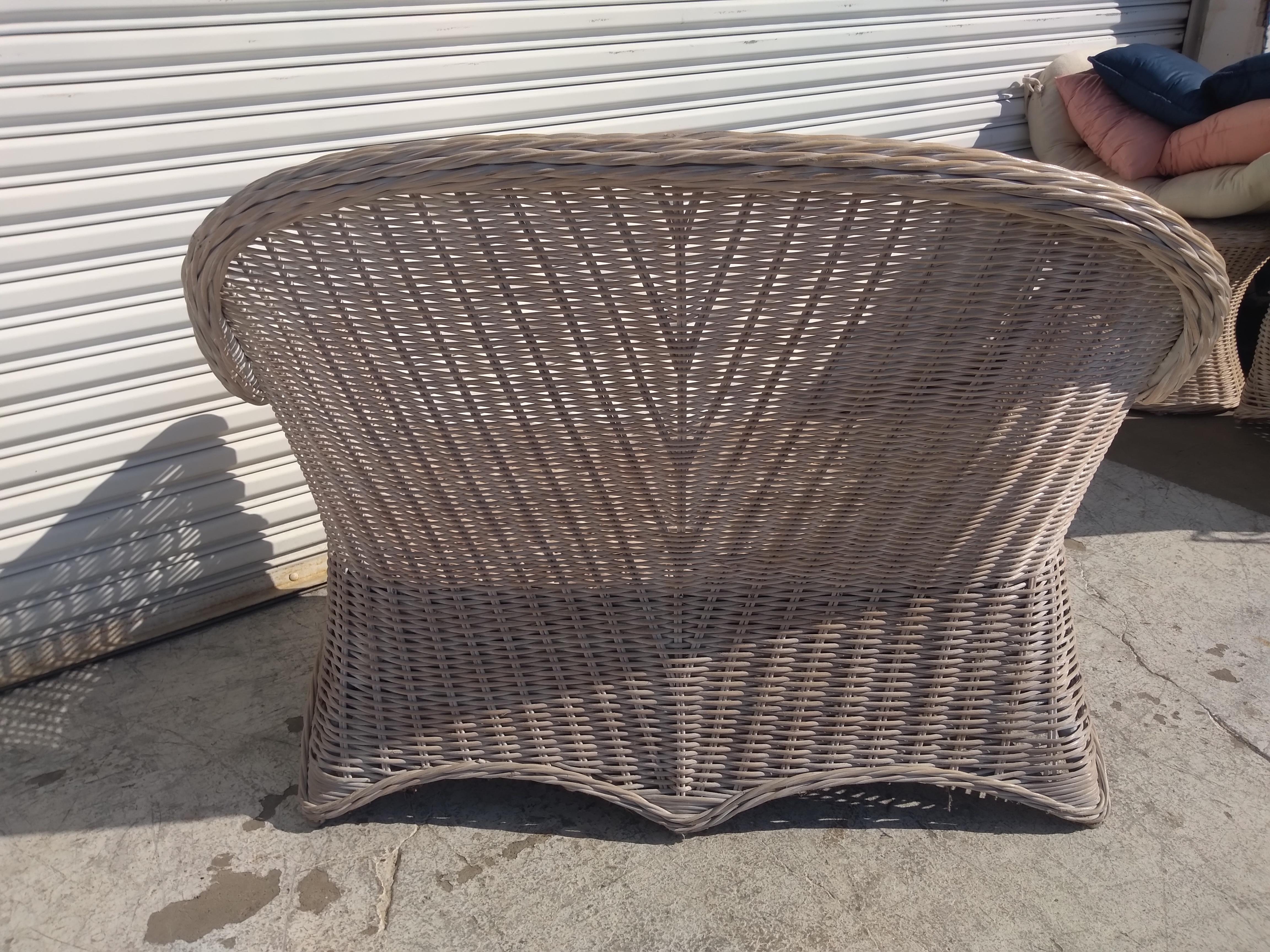 Sofá boho chic de bambú y ratán Moderno en venta