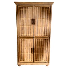 Vintage Boho Chic Bamboo Armoire/Drybar
