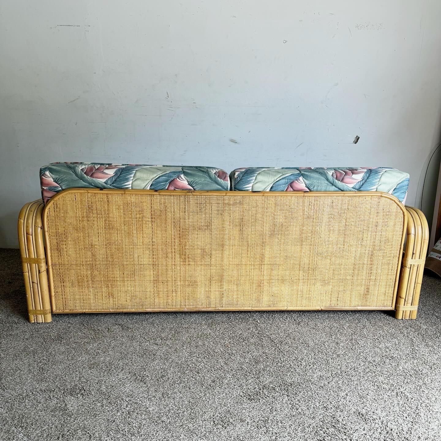 Boho Chic Bamboo Rattan Day Bed With Pull Out Trundle For Sale 1