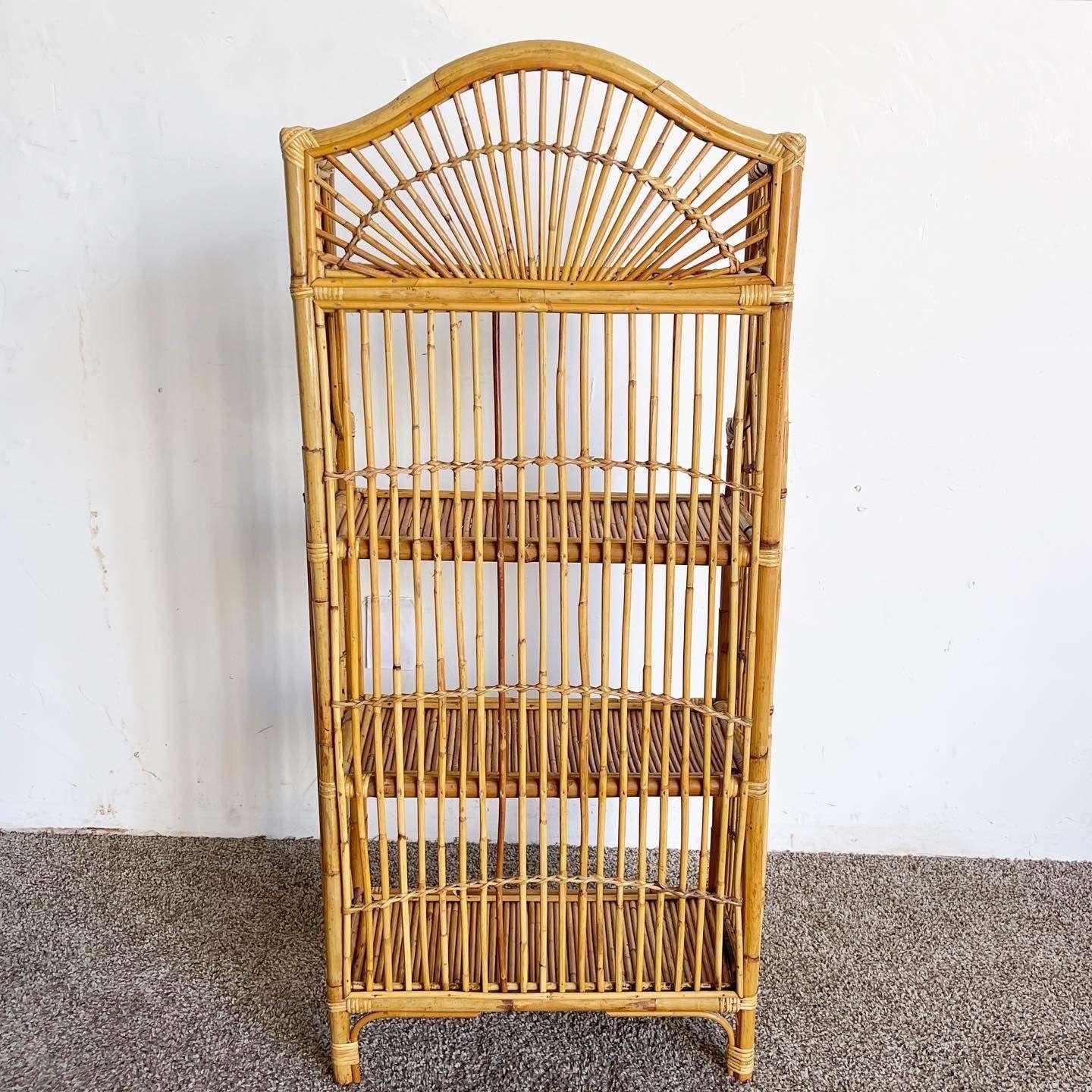 Boho Chic Bamboo Rattan Etagere 1