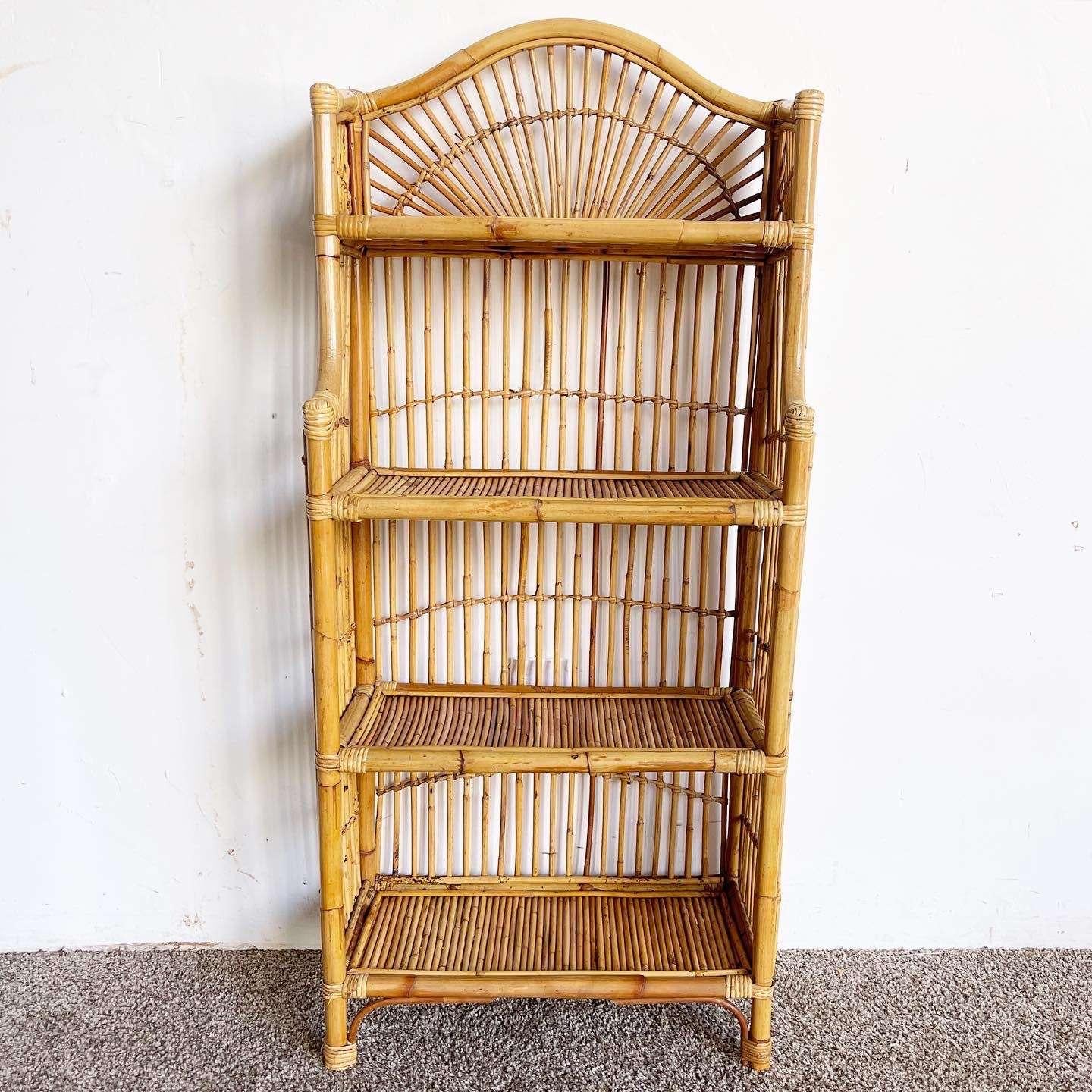 Boho Chic Bamboo Rattan Etagere 2