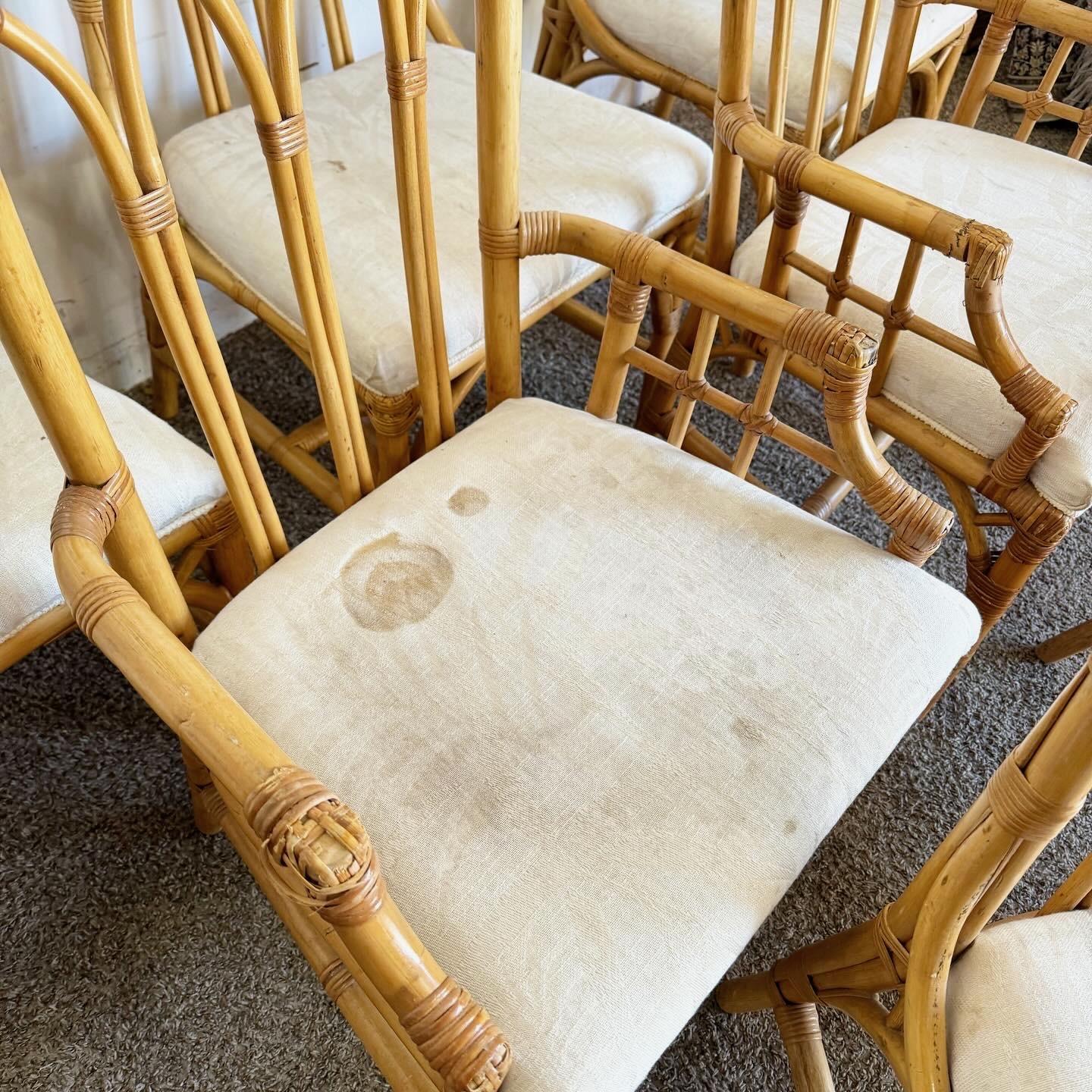 Henry Link Boho Chic Esszimmerstühle aus Bambus und Rattan - 7er-Set im Angebot 1