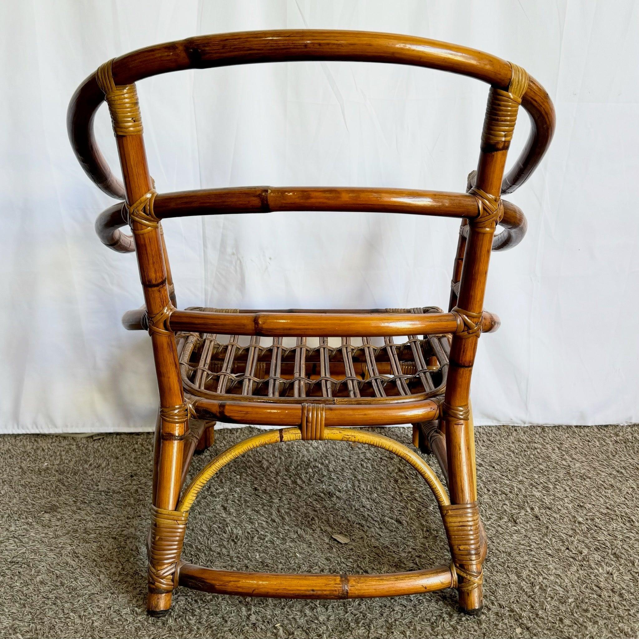 Chaise longue en bambou et rotin Boho Chic en vente 4