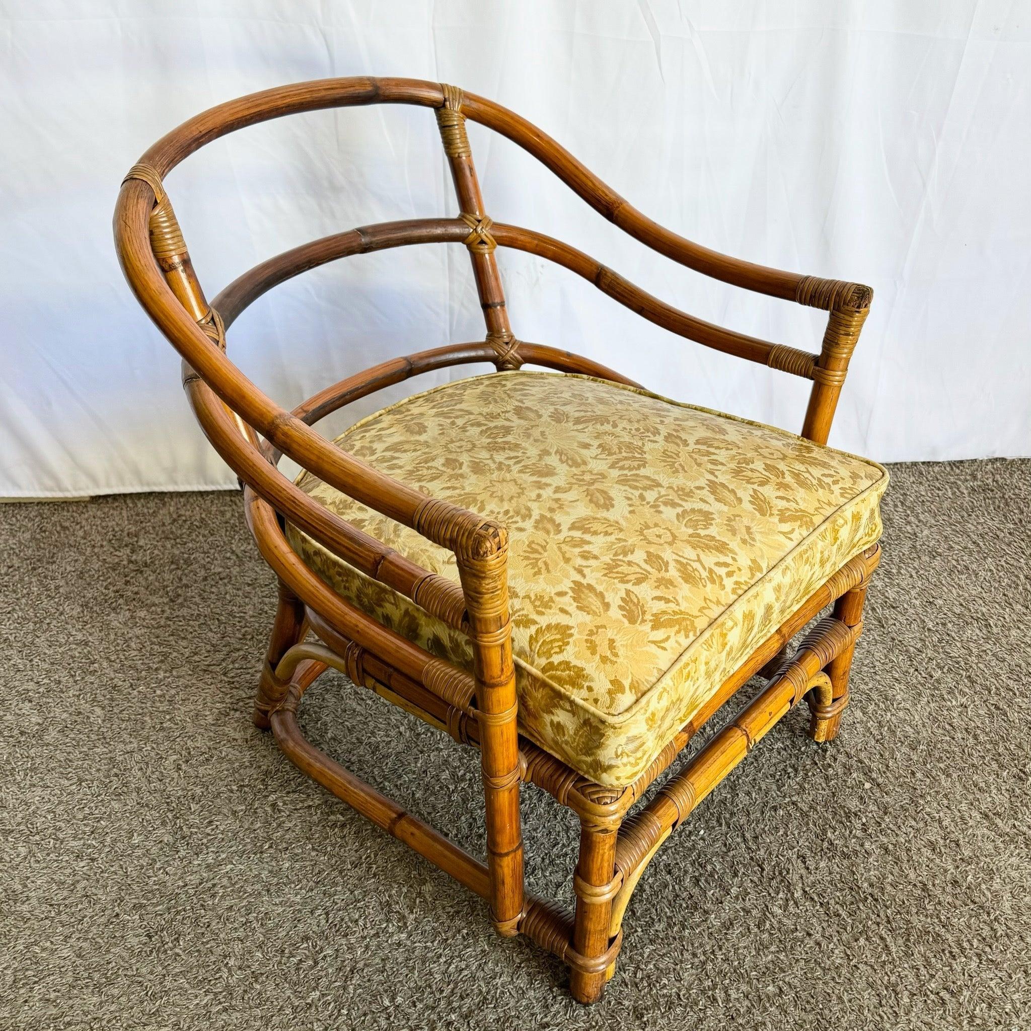 Chaise longue en bambou et rotin Boho Chic en vente 2
