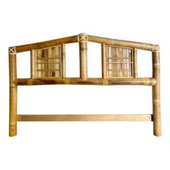 Testiera Queen in rattan di bambù Boho Chic