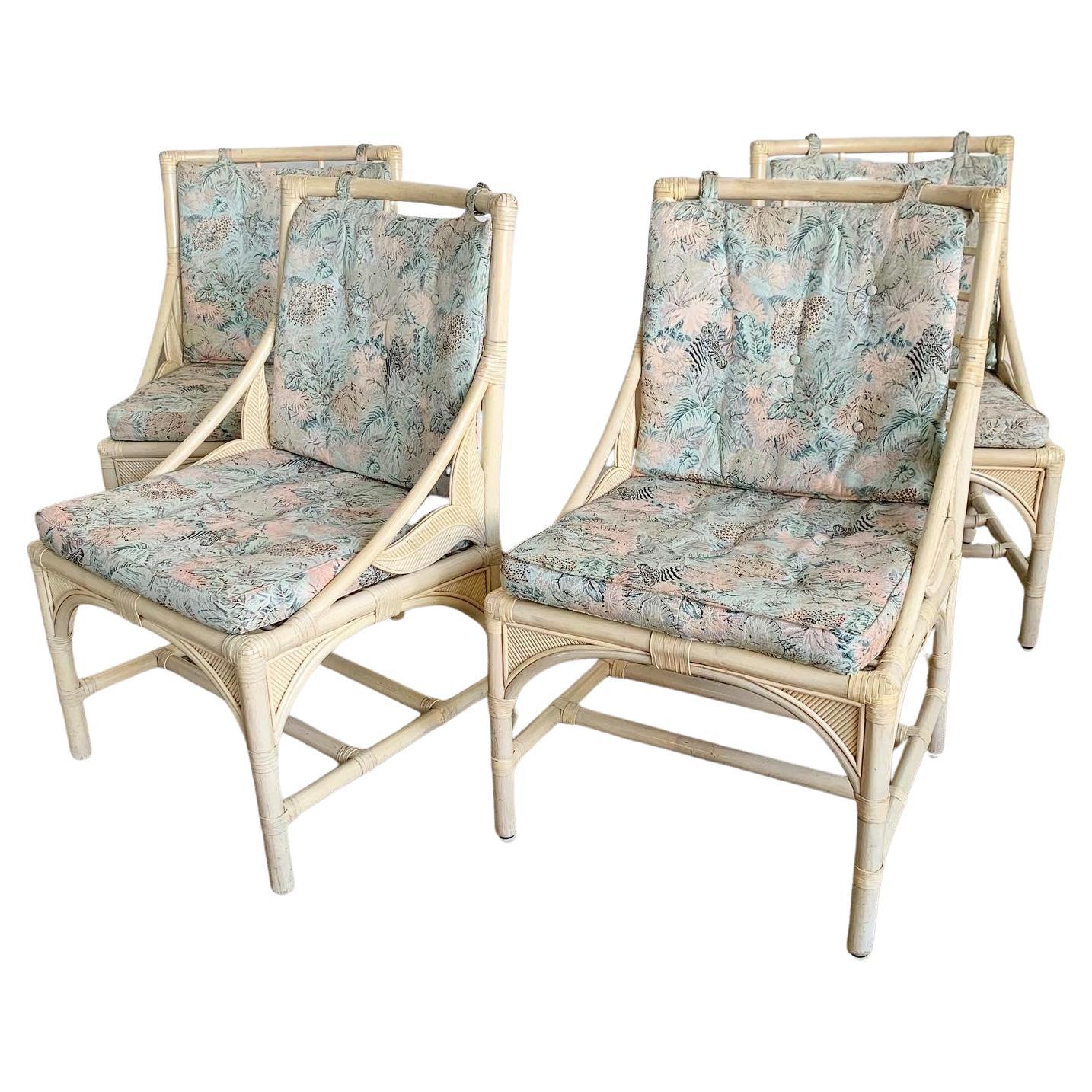 Experience the Boho Chic Bamboo Rattan Sculpted Pencil Reed Dining Chairs - Set of 4, blending natural materials, unique design, and relaxed sophistication.

Crafted with bamboo and rattan for a natural and organic feel.
Unique sculpted pencil reed