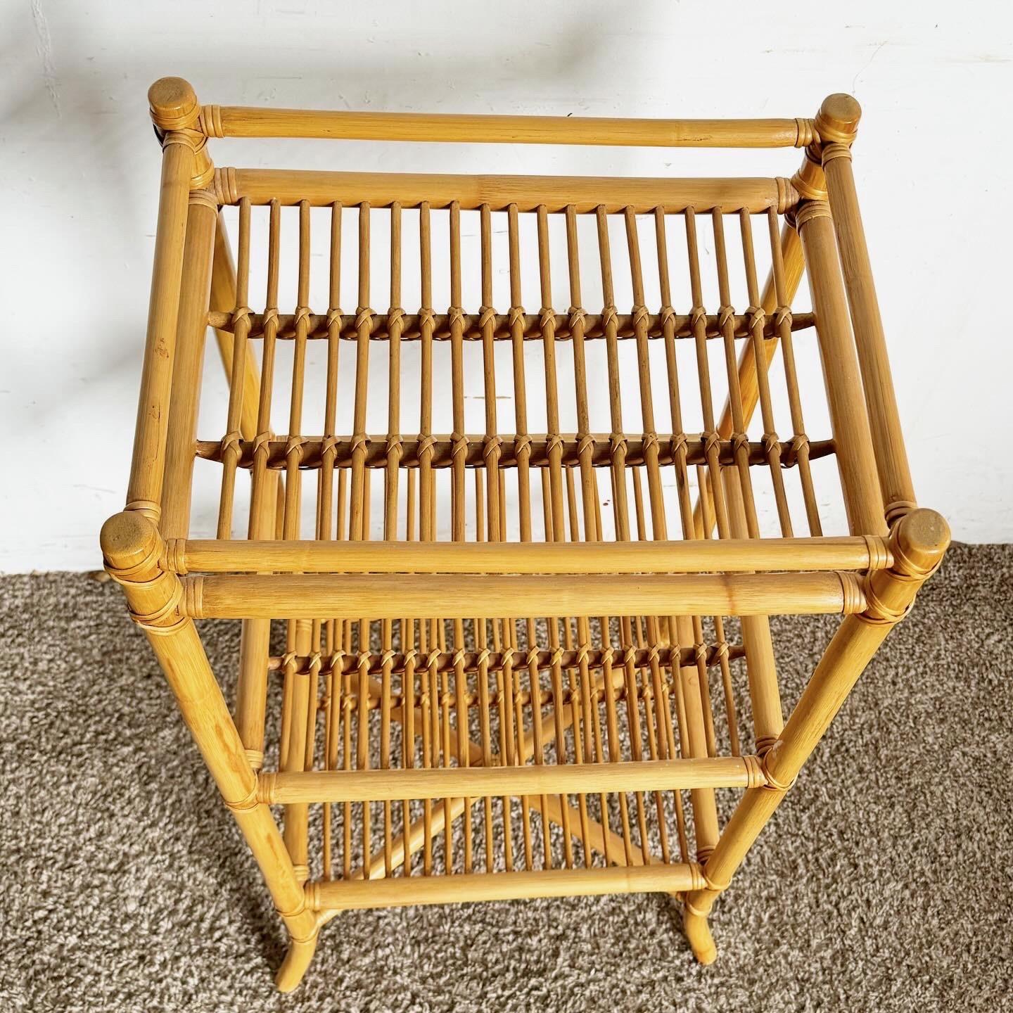 Philippine Boho Chic Bamboo Rattan Shelf/Etagere/Stand For Sale