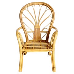 Boho Chic Bamboo Rattan Swirl Arm Chair