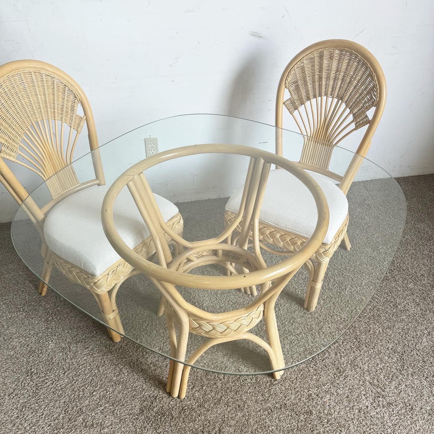 Sconosciuto Set da pranzo Boho Chic in vimini e rattan - 5 pezzi in vendita