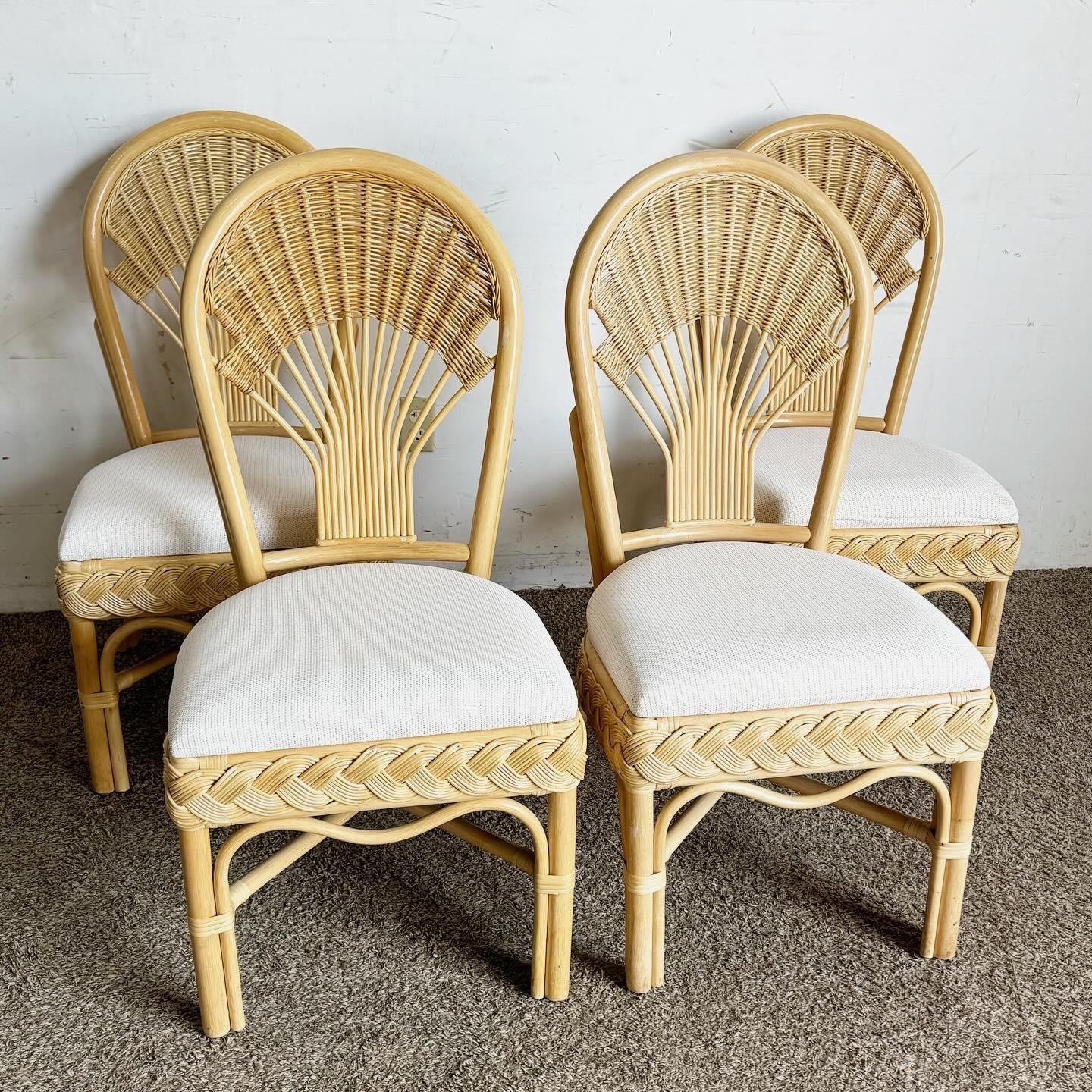 Set da pranzo Boho Chic in vimini e rattan - 5 pezzi In condizioni buone in vendita a Delray Beach, FL