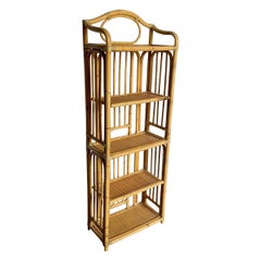 Boho Chic Bamboo Rattan Wicker Etagere