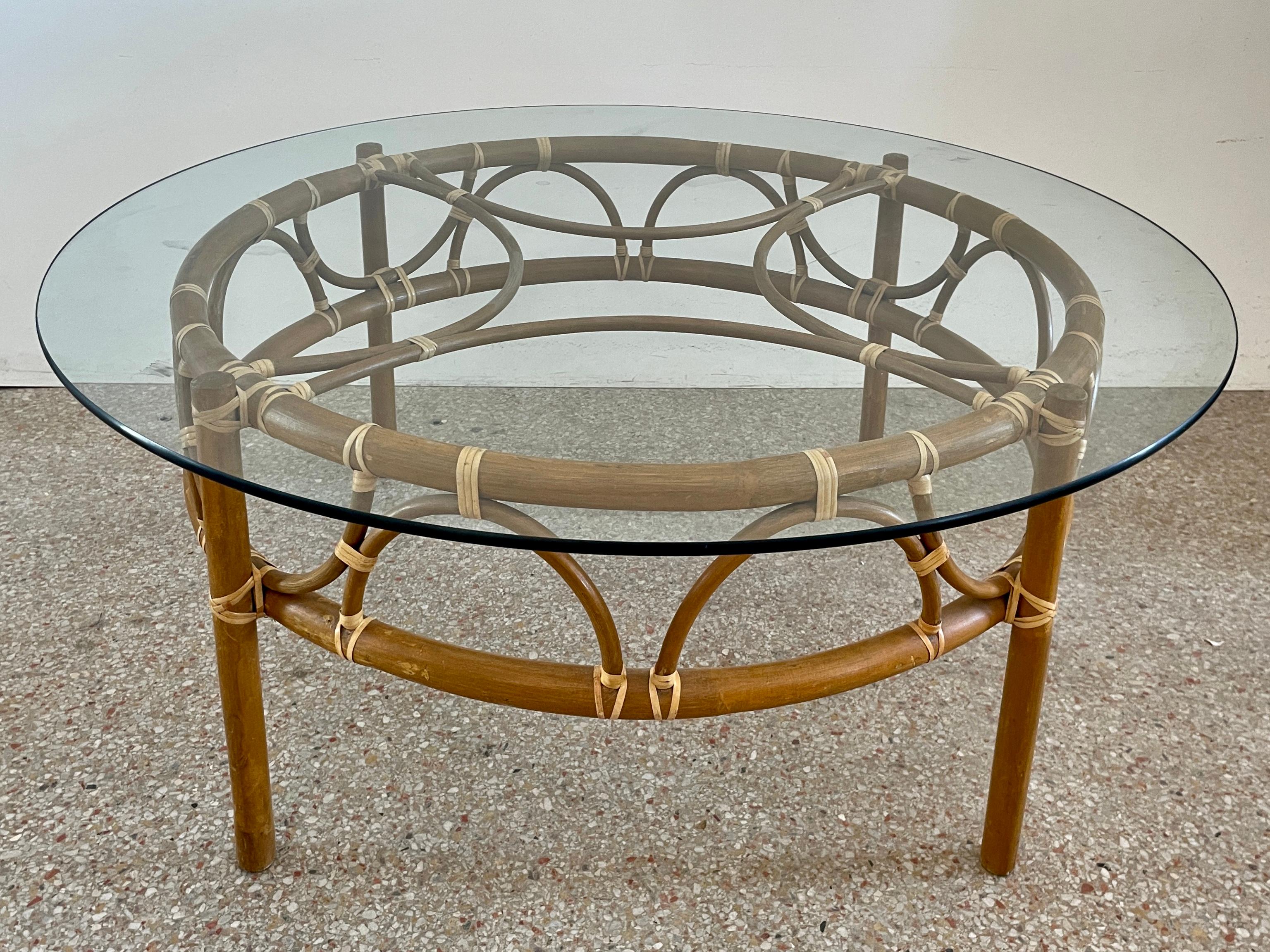 round bamboo coffee table