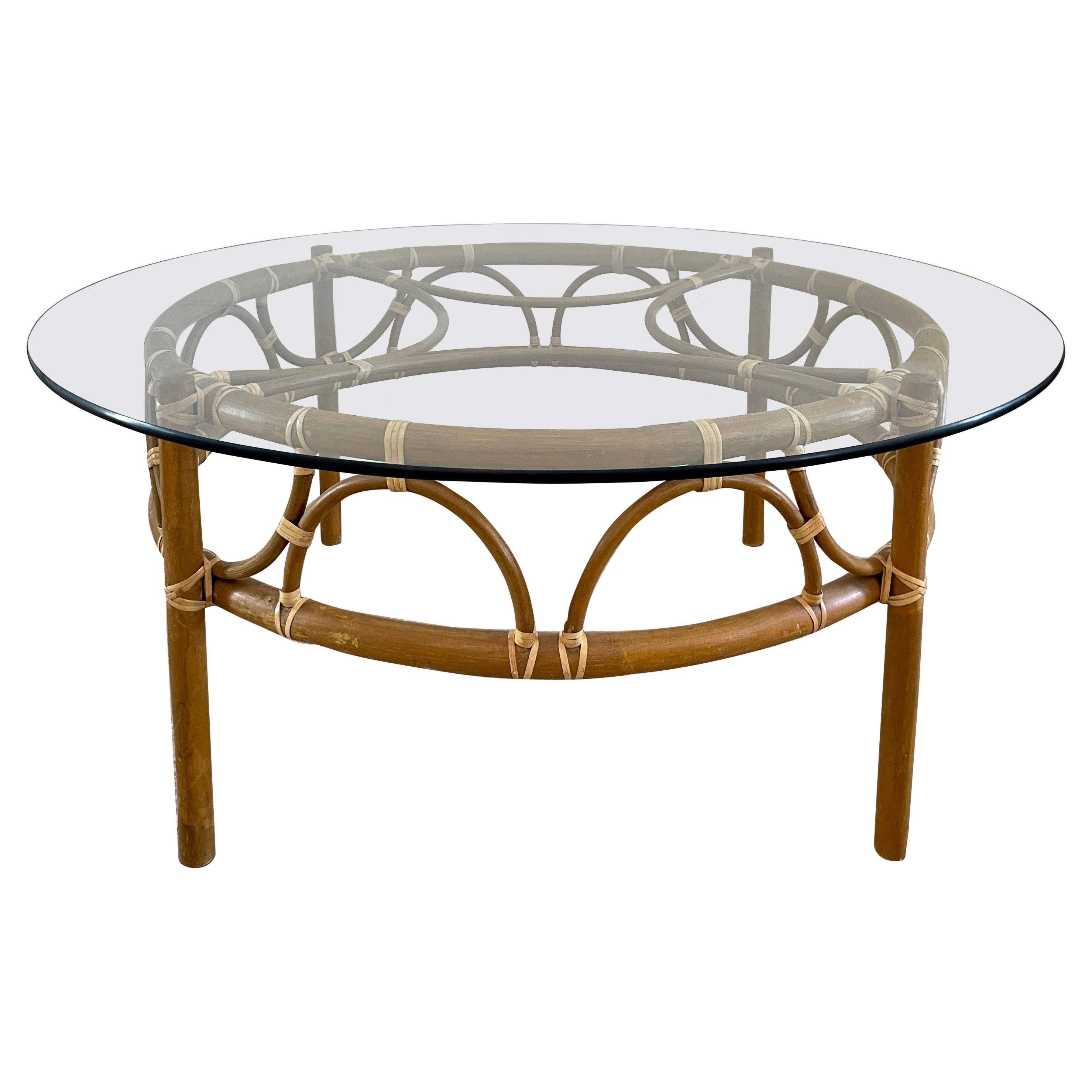 Boho Chic Bamboo Round Coffee Table