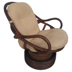 Boho Chic Bamboo Swivel Lounge Chair