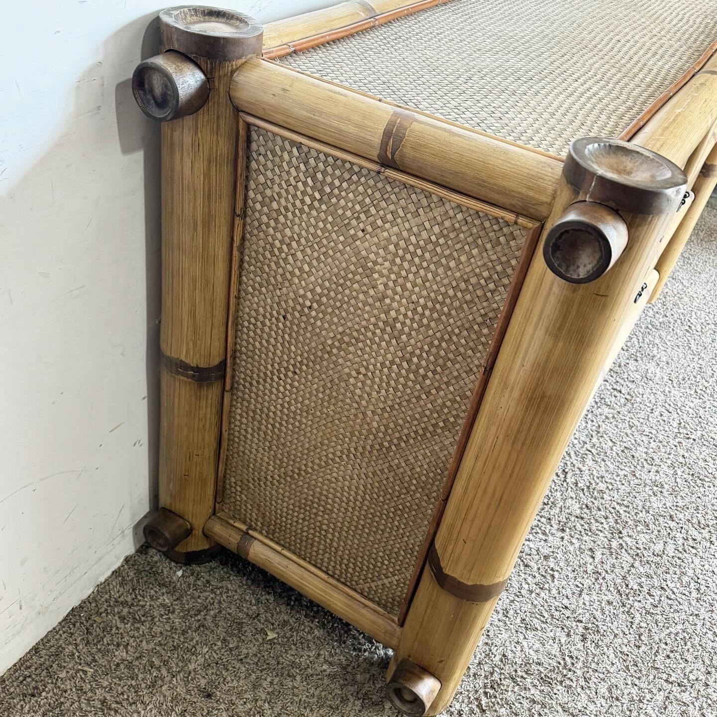 Boho Chic Bamboo Woven Dresser - 6 Drawers 1