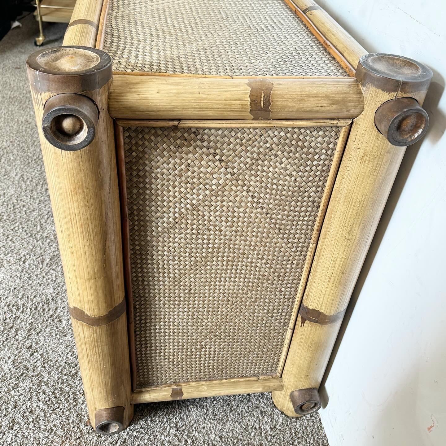 Boho Chic Bamboo Woven Dresser - 6 Drawers 3