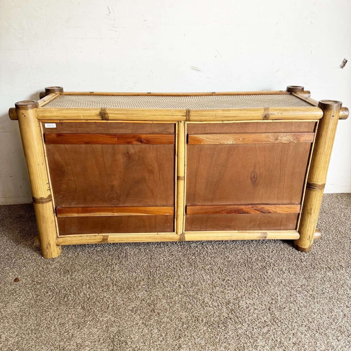 Boho Chic Bamboo Woven Dresser - 6 Drawers 4