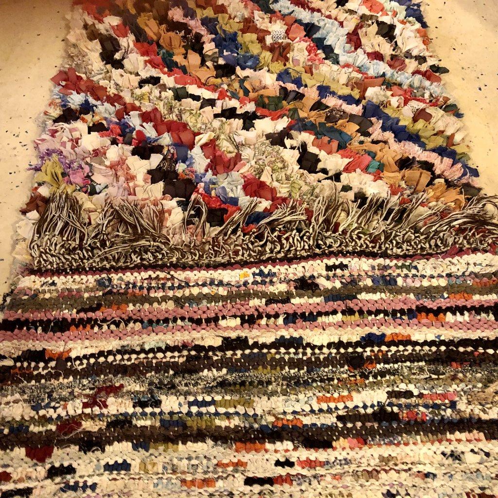 Bohemian Vintage Moroccan Runner Rug or Carpet In Good Condition For Sale In Plainview, NY