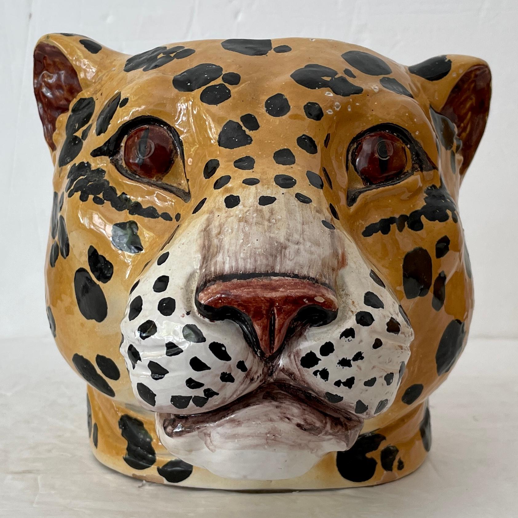 Fabulous Boho Chic ceramic cheetah cachepot made in Italy in the 1960s. Great addition to your Boho Chic inspired interiors and garden.
