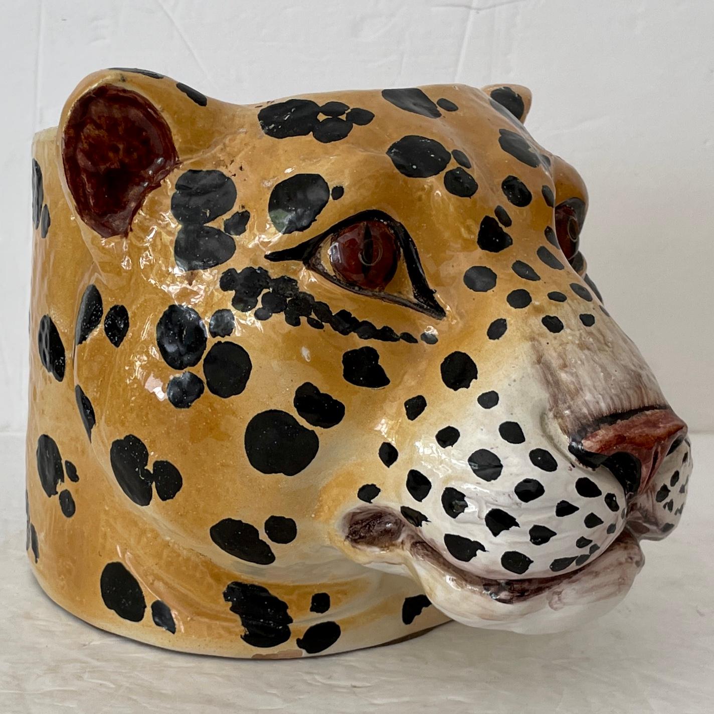Boho Chic Ceramic Cheetah Cachepot 1