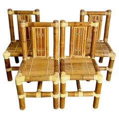 Sedie da pranzo Boho Chic in bambù - Set di 4