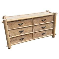 Boho Chic Chunky Bamboo Wicker Dresser