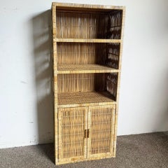 Boho Chic Coastal Wicker Etagere