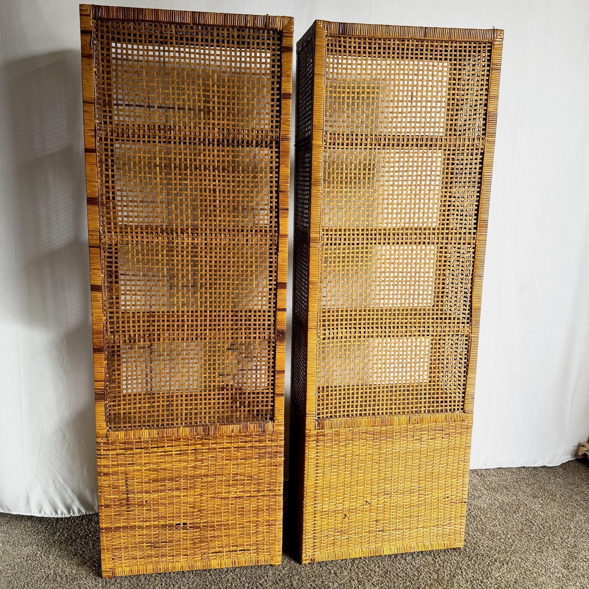 Etageres/librerie in vimini Boho Chic Coastal - Set di 2 In condizioni buone in vendita a Delray Beach, FL