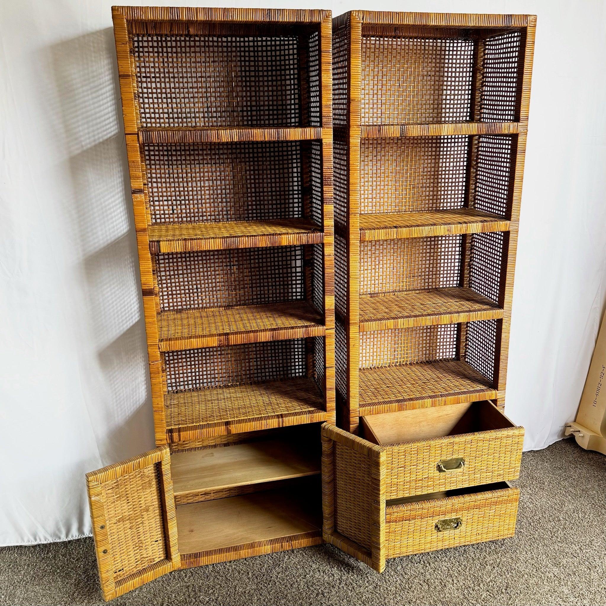Etageres/librerie in vimini Boho Chic Coastal - Set di 2 in vendita 1