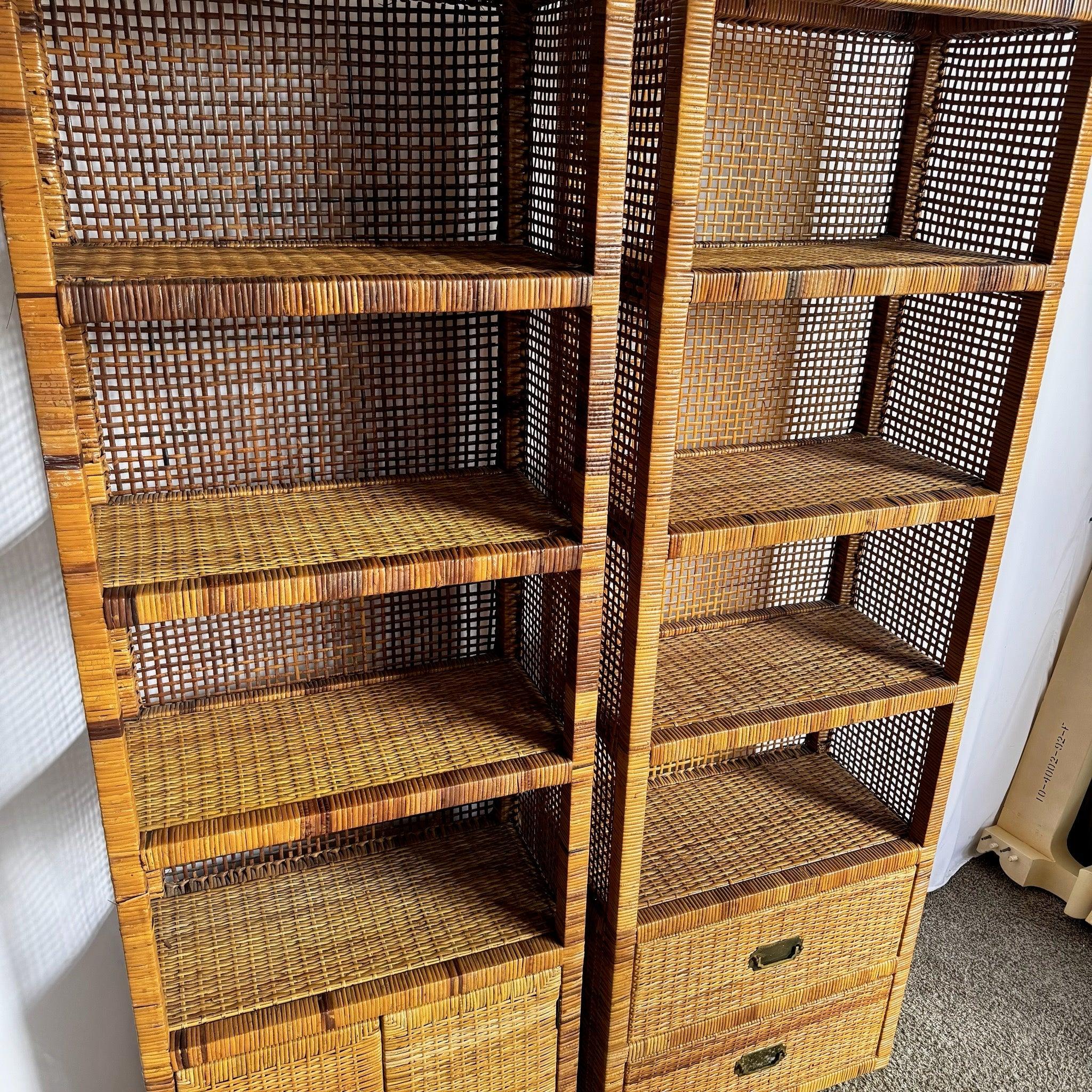 Etageres/librerie in vimini Boho Chic Coastal - Set di 2 in vendita 2