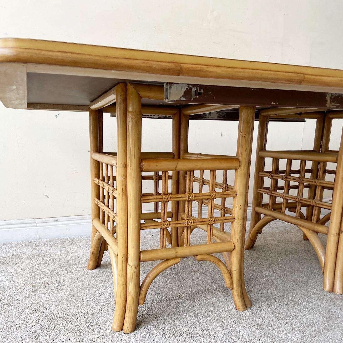 Bamboo Boho Chic Dining Table For Sale