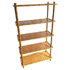 Boho Chic Faux Bamboo Herringbone Bookshelf/Etagere Boho Chic Faux Bamboo Herringbone Bookshelf/Etagere