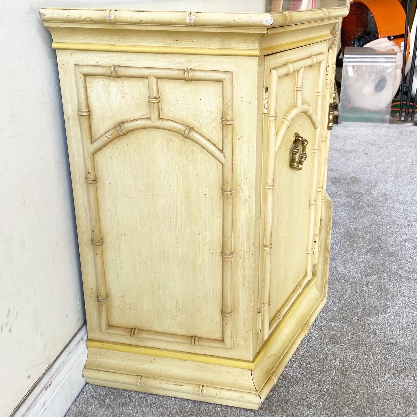 Boho Chic Faux Bamboo Sideboard/Credenza by American of Martinsville In Good Condition In Delray Beach, FL